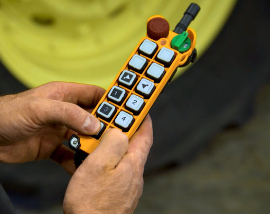 Person operating the RCFarmArm remote control